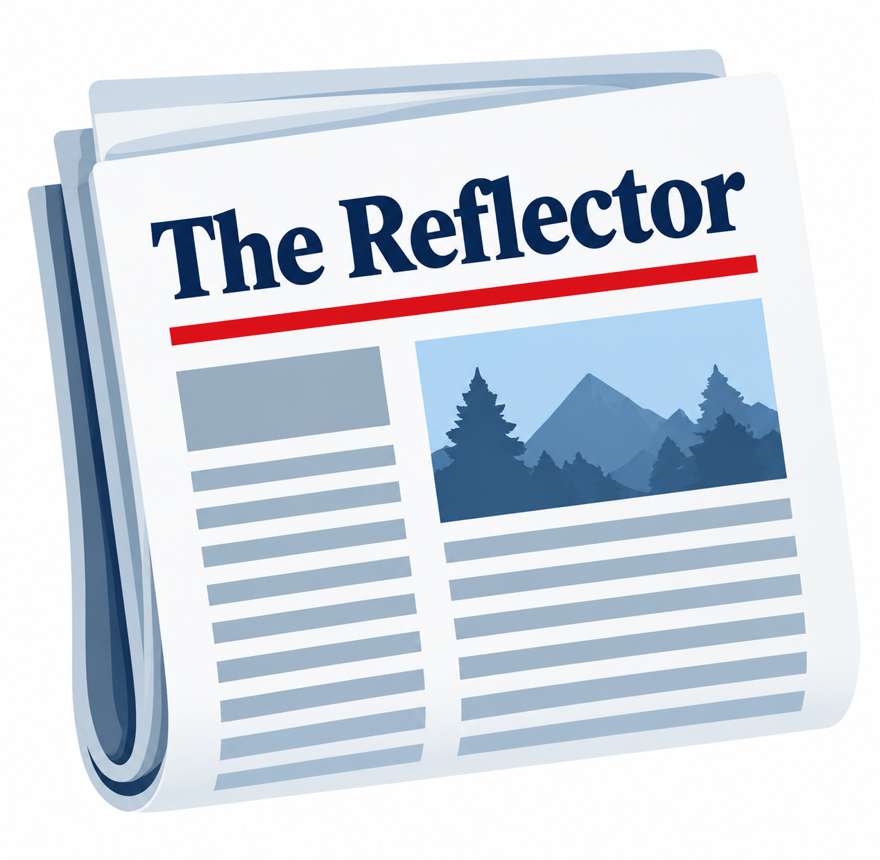 Illustration of The Reflector newspaper.