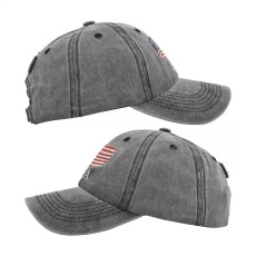 USA Flag Embroidered - Grey