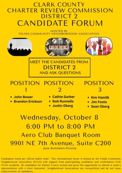 CLARK COUNTY CHARTER REVIEW COMMISSION DISTRICT 2 CANDIDATE FORUM